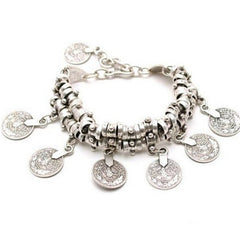 2018 New Fashion Cheap Bangle Bohemian Vintage Turkish Silver Antalya Bracelet Gypsy Beach Chic Festival Silver Coin Bracelet