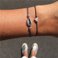 docona Bohemian Colorful Knitting String Rope Bracelet Set for Women Adjustable Compass Mountain Wave Map Peak Bracelet Bangle