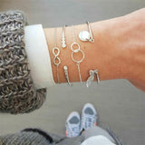 21 Style Women Fashion Moon Leaf Shell Cross Crystal Geometry Bracelet Set Boho Vintage Beach Jewelry Accessories Lover Gifts