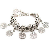 2018 New Fashion Cheap Bangle Bohemian Vintage Turkish Silver Antalya Bracelet Gypsy Beach Chic Festival Silver Coin Bracelet