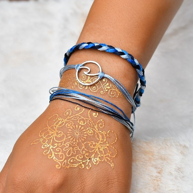 MissCyCy Bohemian Map Heart Wave Charm Bracelets For Women Handmade Chain Beads Strand Bracelets Sets Jewelry Gifts 2018 New