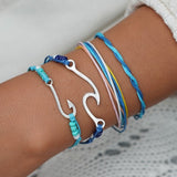 MissCyCy Bohemian Map Heart Wave Charm Bracelets For Women Handmade Chain Beads Strand Bracelets Sets Jewelry Gifts 2018 New