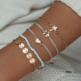 MissCyCy Bohemian Map Heart Wave Charm Bracelets For Women Handmade Chain Beads Strand Bracelets Sets Jewelry Gifts 2018 New