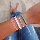 MissCyCy Bohemian Map Heart Wave Charm Bracelets For Women Handmade Chain Beads Strand Bracelets Sets Jewelry Gifts 2018 New