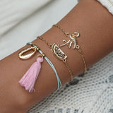 MissCyCy Bohemian Map Heart Wave Charm Bracelets For Women Handmade Chain Beads Strand Bracelets Sets Jewelry Gifts 2018 New