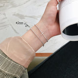 100% 925 silver big bead chain bracelet 2mm 3mm 4mm 5mm bracelet for women fashion jewelry for banquet wedding anniversary