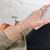 100% 925 silver big bead chain bracelet 2mm 3mm 4mm 5mm bracelet for women fashion jewelry for banquet wedding anniversary